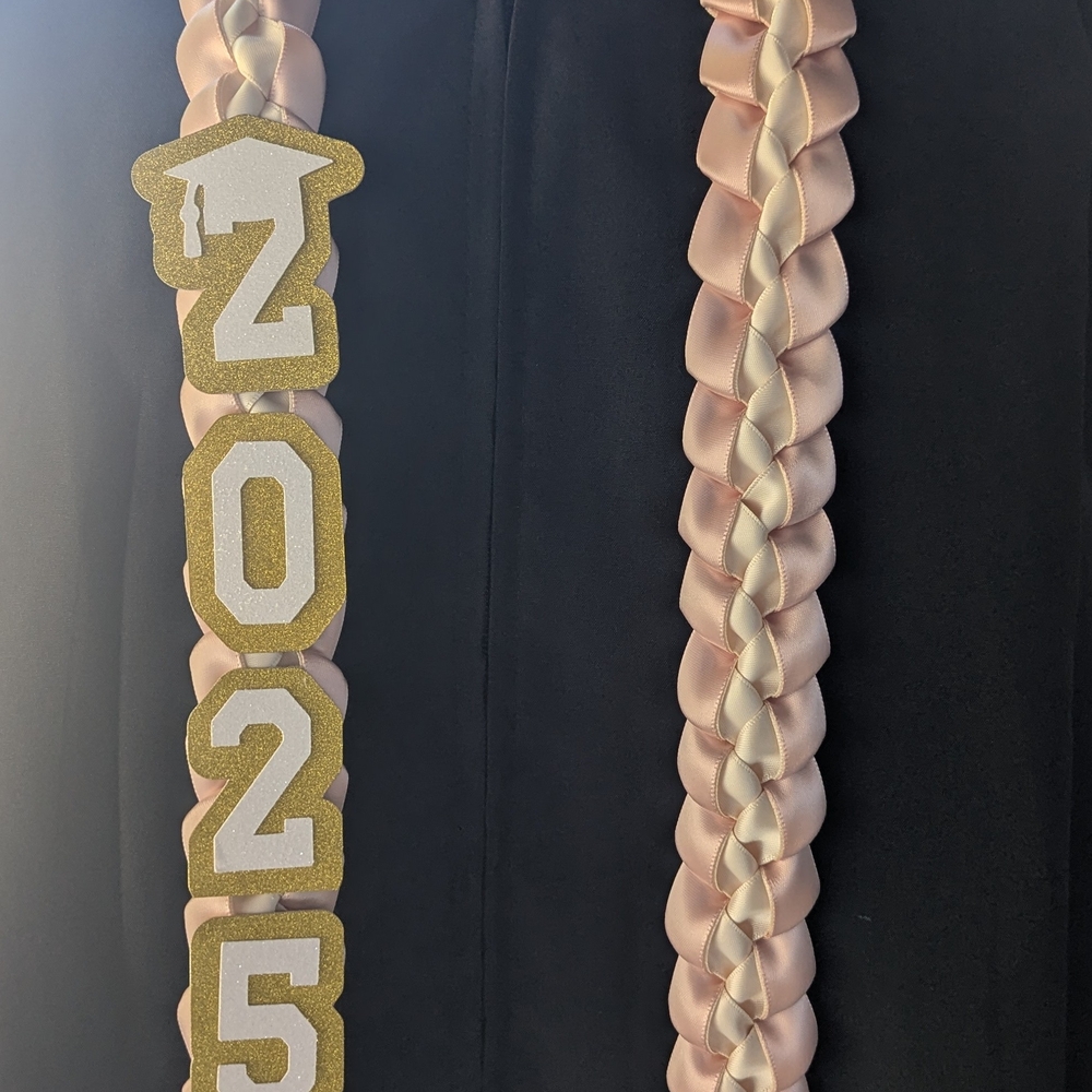 Elegant Pink and Gold Graduation Sash